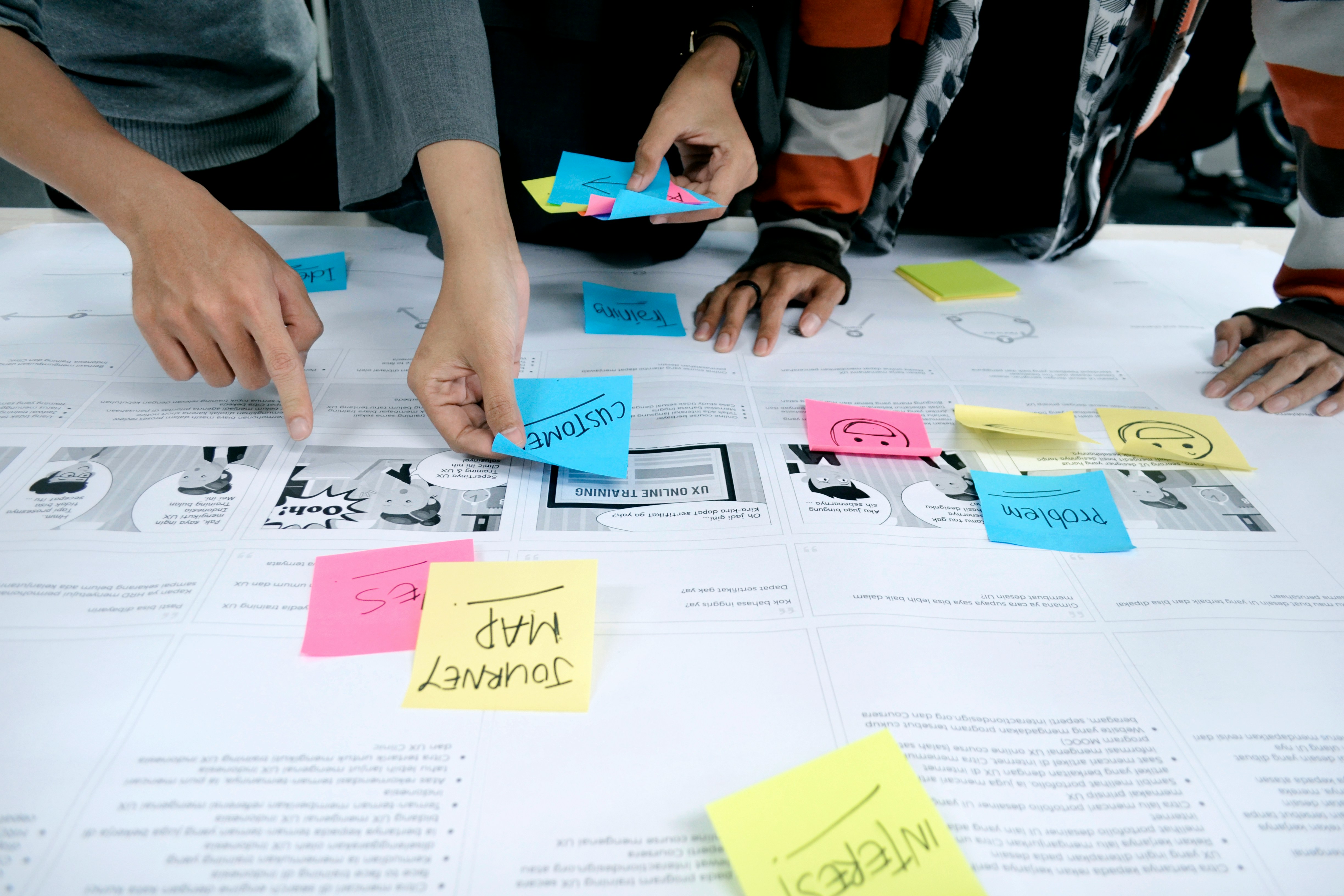 Brainstorm met post-its